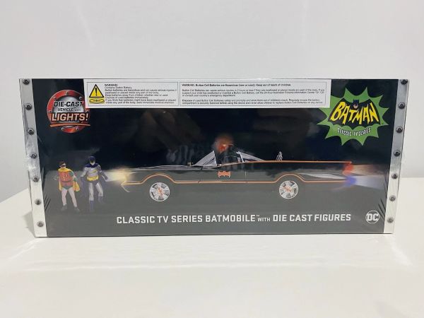 Jada Toys-Hollywood Rides 1966 Tv Series Batman Mobile 1:18 With Lights Figures