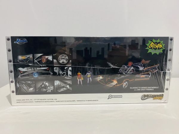 Jada Toys-Hollywood Rides 1966 Tv Series Batman Mobile 1:18 With Lights Figures