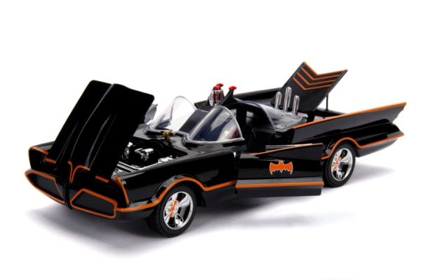 Jada Toys-Hollywood Rides 1966 Tv Series Batman Mobile 1:18 With Lights Figures