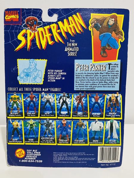 Marvel Comics Spider-Man Peter Parker Action Figure 1994 Toy Biz