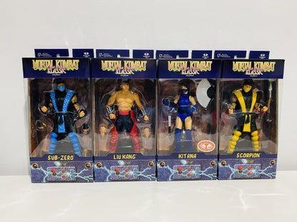Mortal Kombat Kitana Liu Kang Scorpion Sub-Zero Klassics 7" Action Figure Set 4